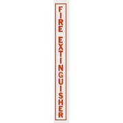 Activar Construction Products Group Fire Extinguisher Vertical Decal Fire Extinguisher Lettering On Clear Film, Red LDVRFE